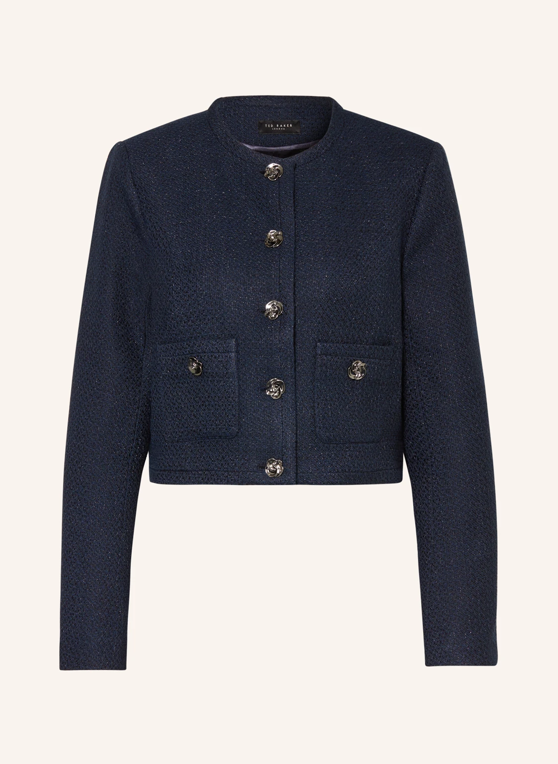 TED BAKER Kastenjacke FLOXAT aus Bouclé mit Glitzergarn
