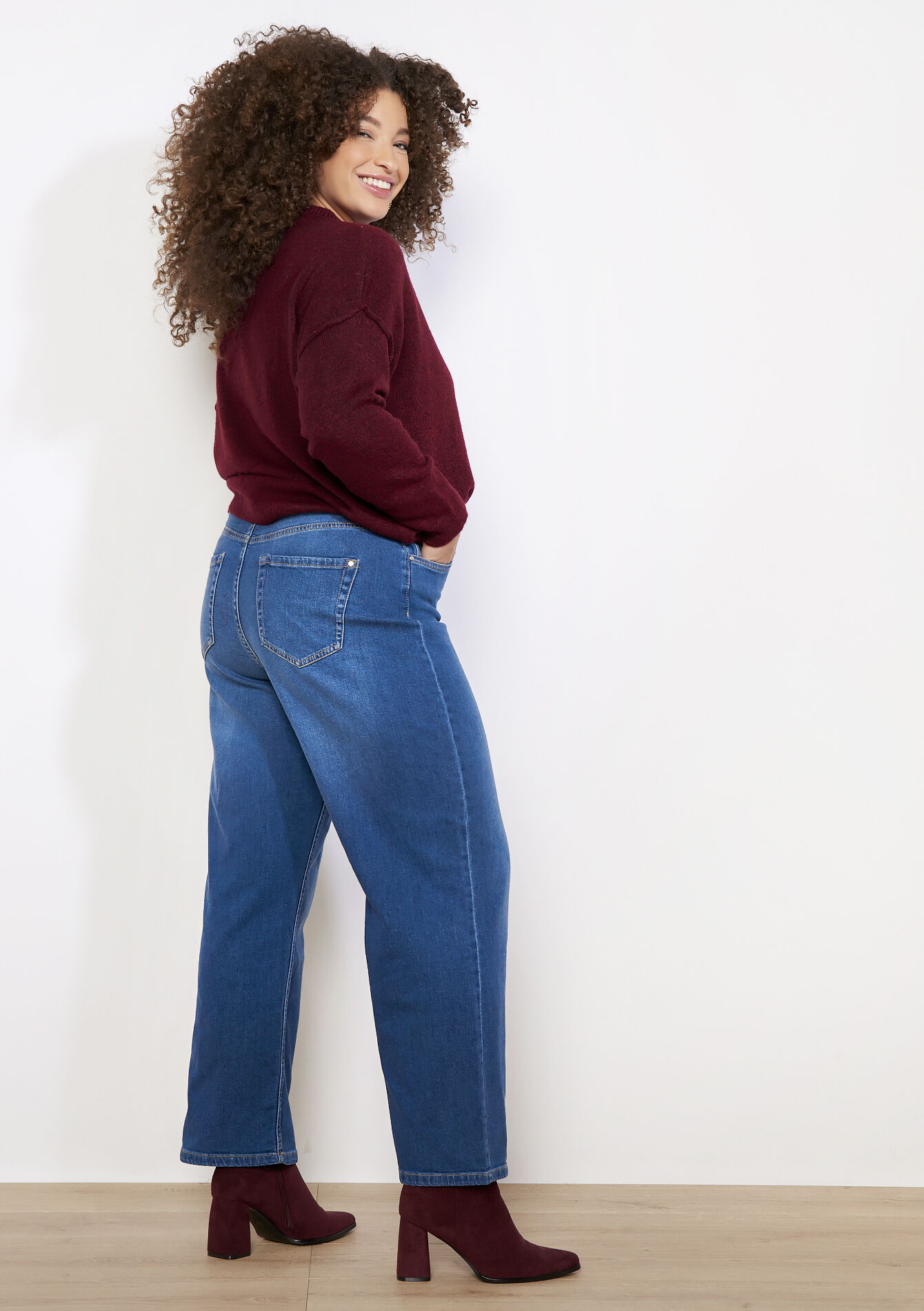 High waist wide leg jeans