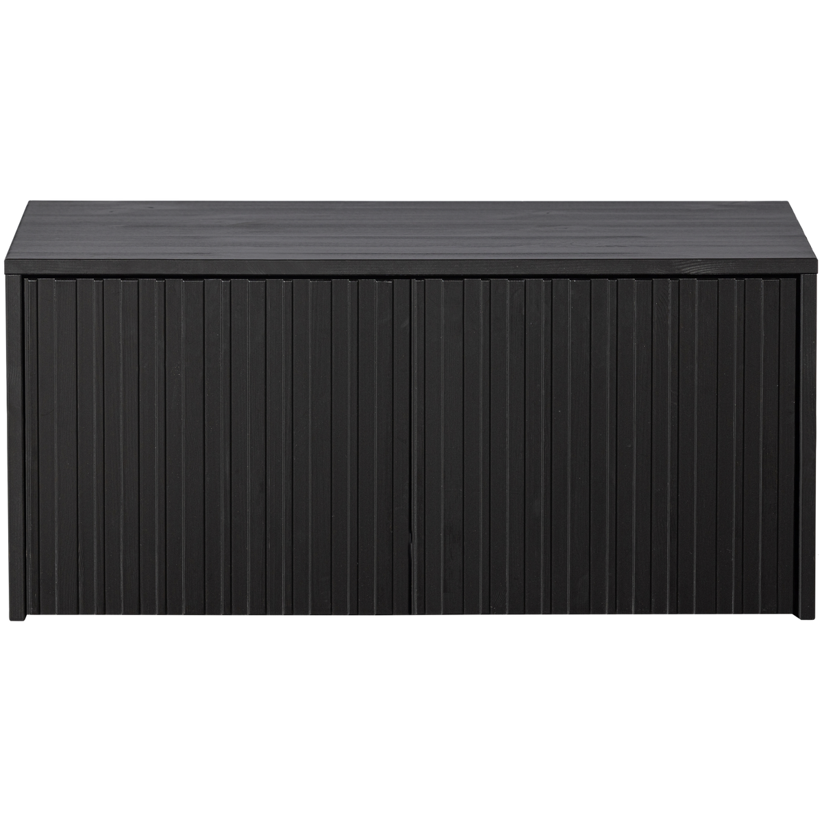 WOOOD kistbank New Gravure - Grenen - Zwart - 40x88x50