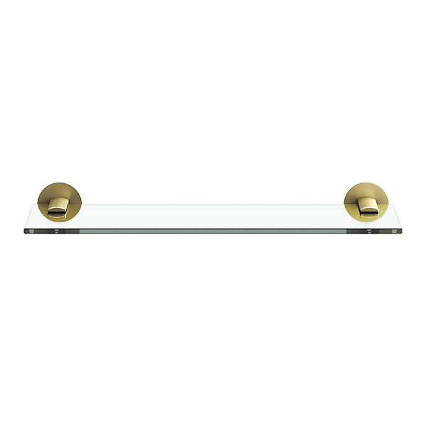 étagère de salle de bain en verre et acier inoxydable or H.40 cm Cavally GoodHome