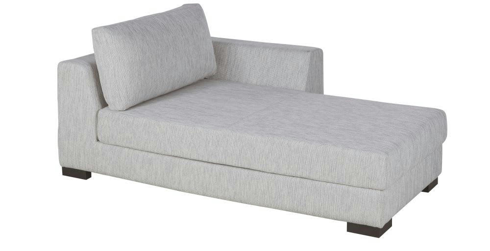 Terence - Méridienne gauche pour canapé modulable en textile recyclé gris clair chiné