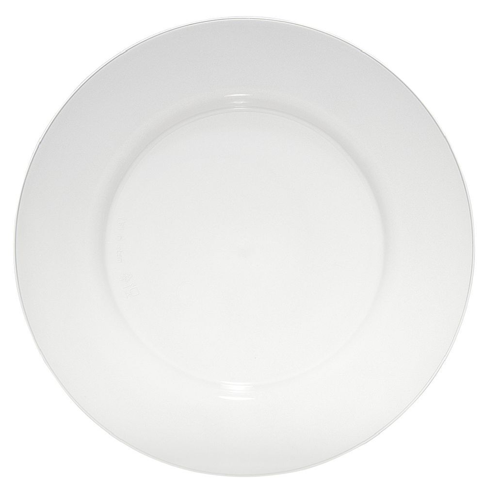 Lot de 4 assiettes rondes plastique blanc translucide Ø24 cm