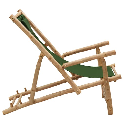 NNEVL Deck Chair Bamboo and Canvas Green
