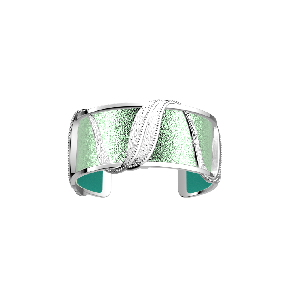 Manchette Drapé, cuir réversible Aquatic / Aquamarine Métallisé