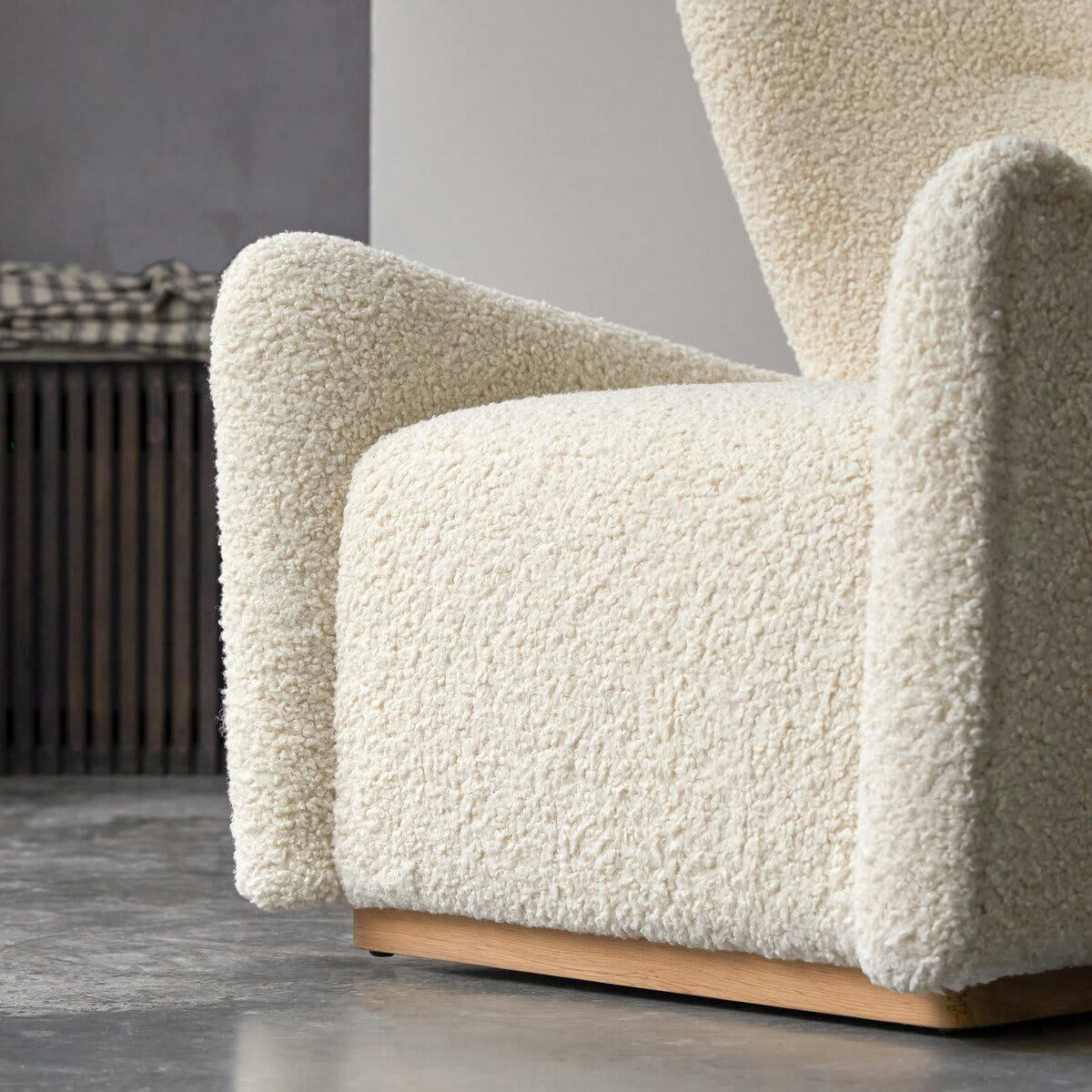 SHERPA - Fauteuil en chêne massif et tissu