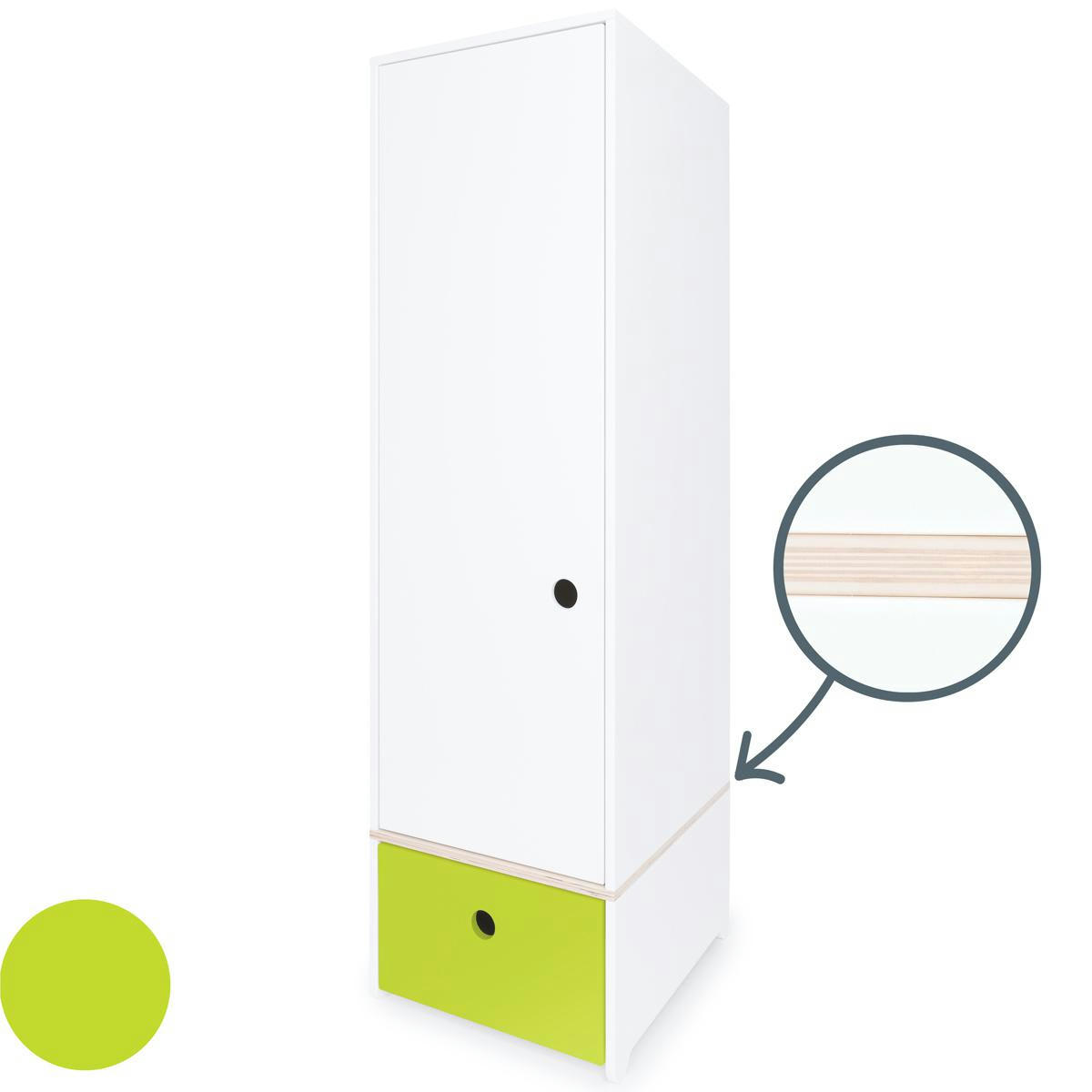 COLORFLEX - Armoire 1 porte façade tiroir citron vert