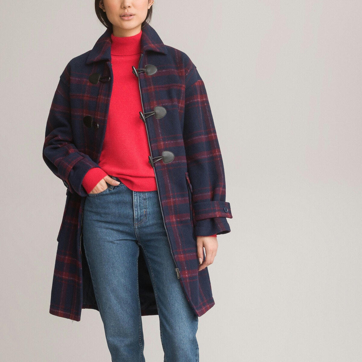 Duffle-coat à carreaux