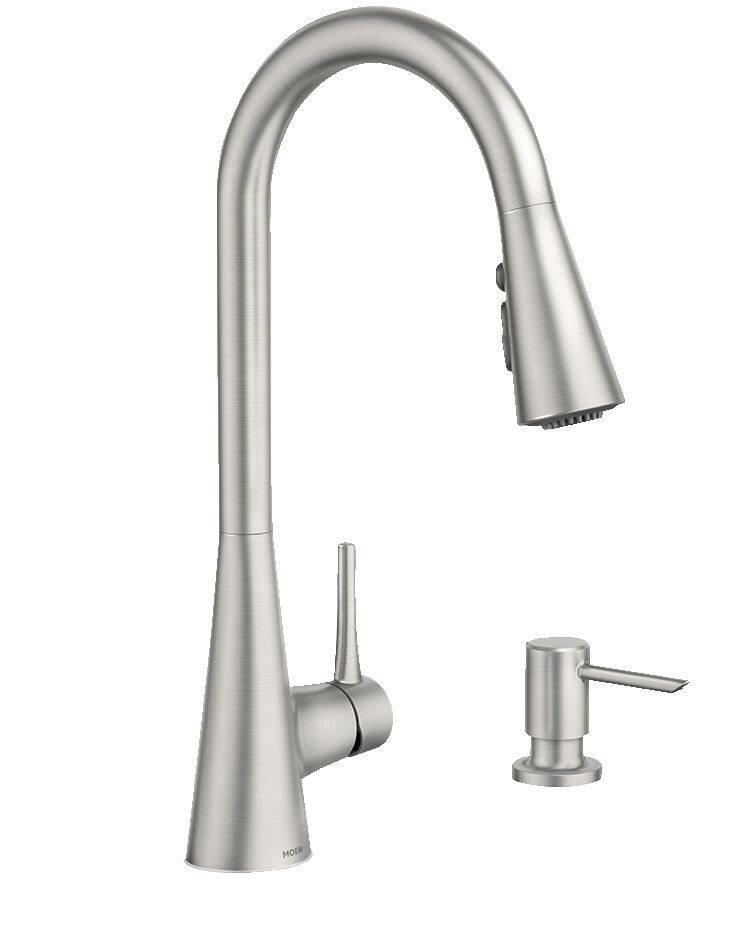 Moen® Sarai Single Handle Pull Down Kitchen Faucet, Stainless Steel