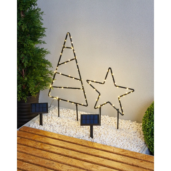 LED-Stern, 40 LED, Solar, Höhe 50 cm, warmweiß