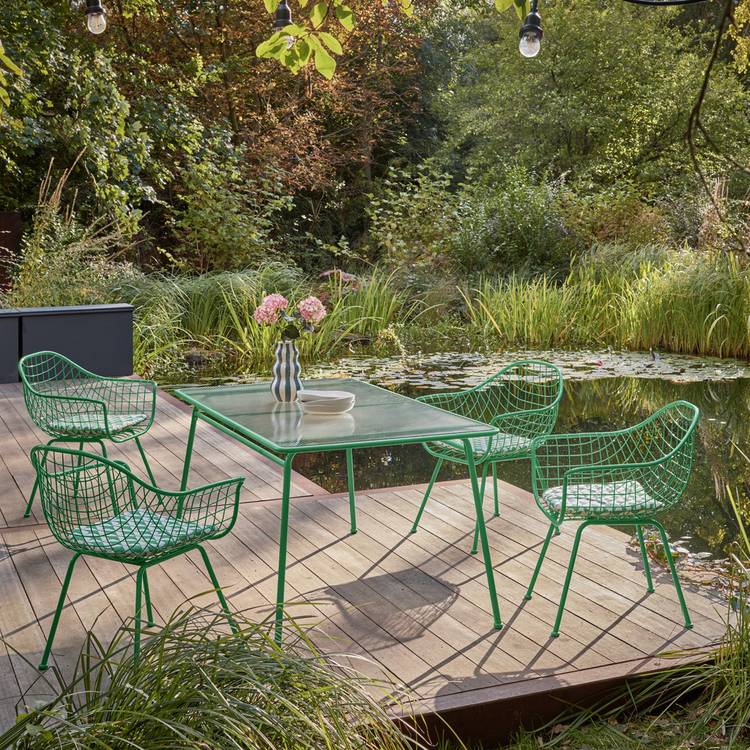 Habitat x Scion 4 Seater Metal Patio Set - Green