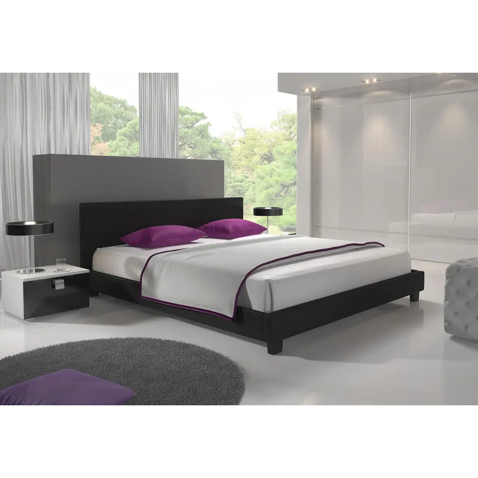 Meubella - Tweepersoonsbed George - Zwart - 160x200 cm