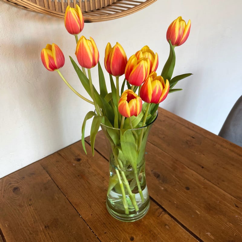 Vaas glas taps - transparant - &Oslash;12x24.5 cm