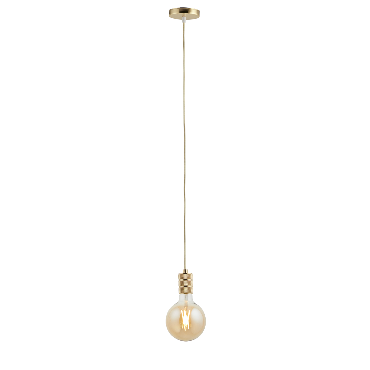 Lighto | Pendel Goud | Inclusief Lichtbron Goud | Retro | 1.5m Snoer | Met Plafondkap