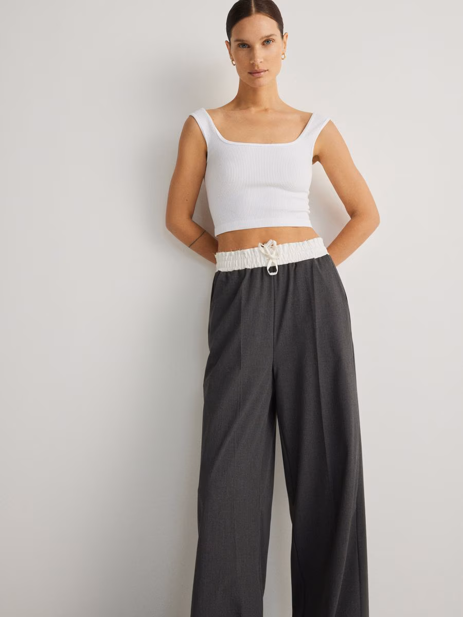 Trousers With Contrast Insert