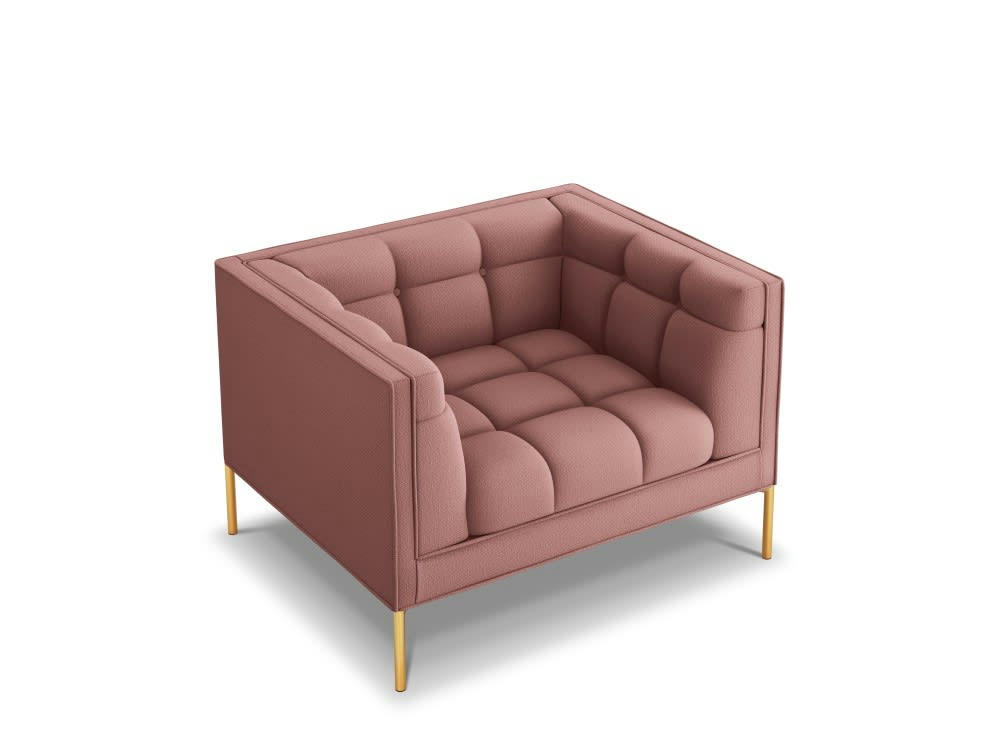 KAROO - Fauteuil tissu structuré rose