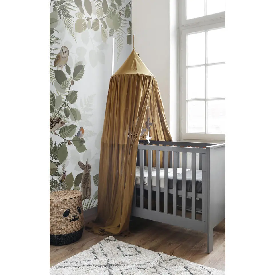 ESTAhome fotobehang bosdieren groen en bruin - 150 x 279 cm