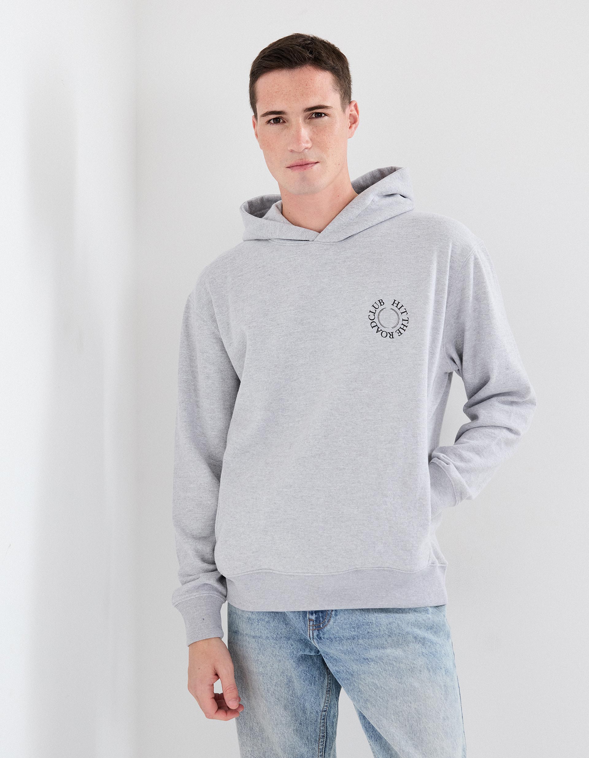 Sweatshirt com Capuz, Homem, Cinzento Claro