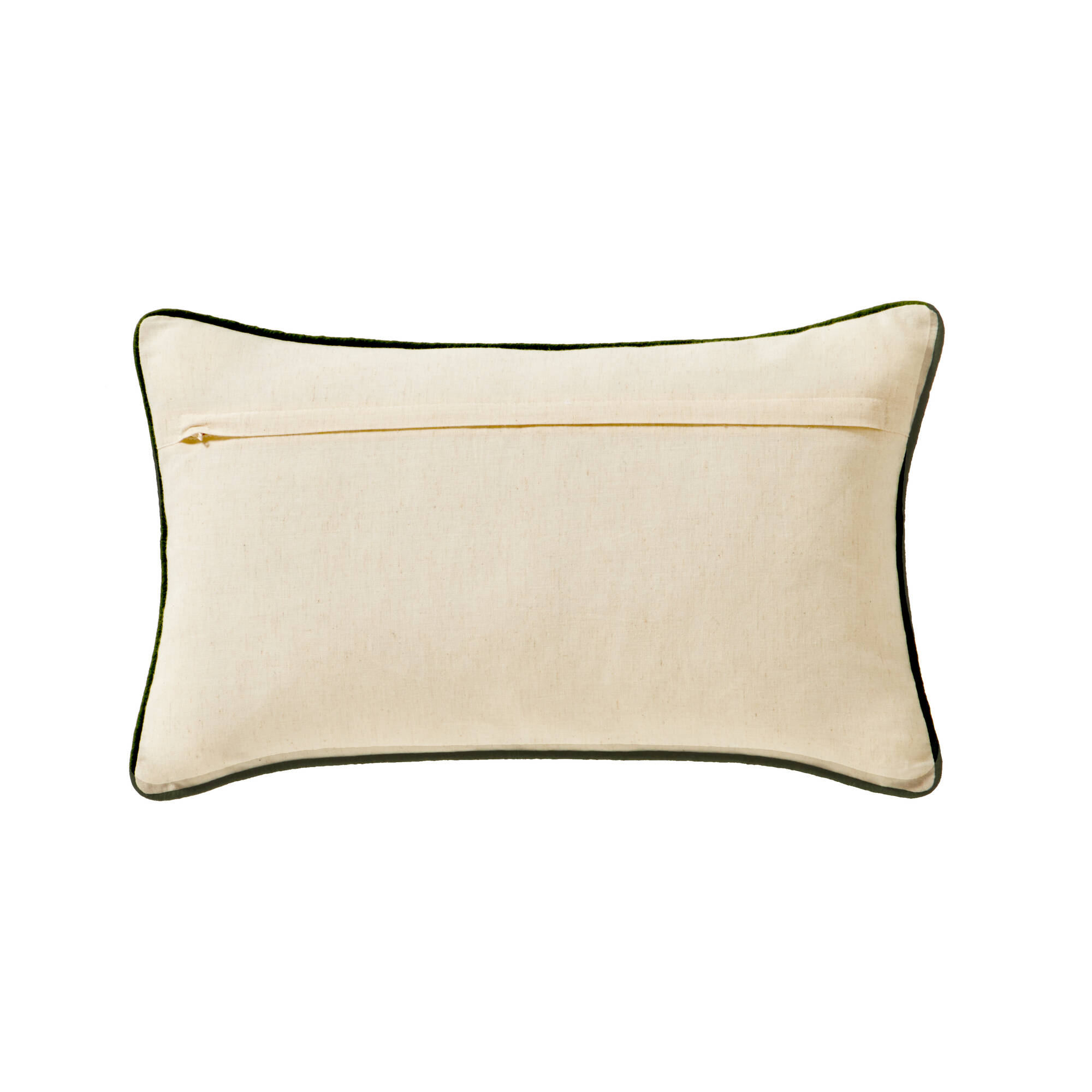 Coussin rectangulaire coton lin broderie fleurie