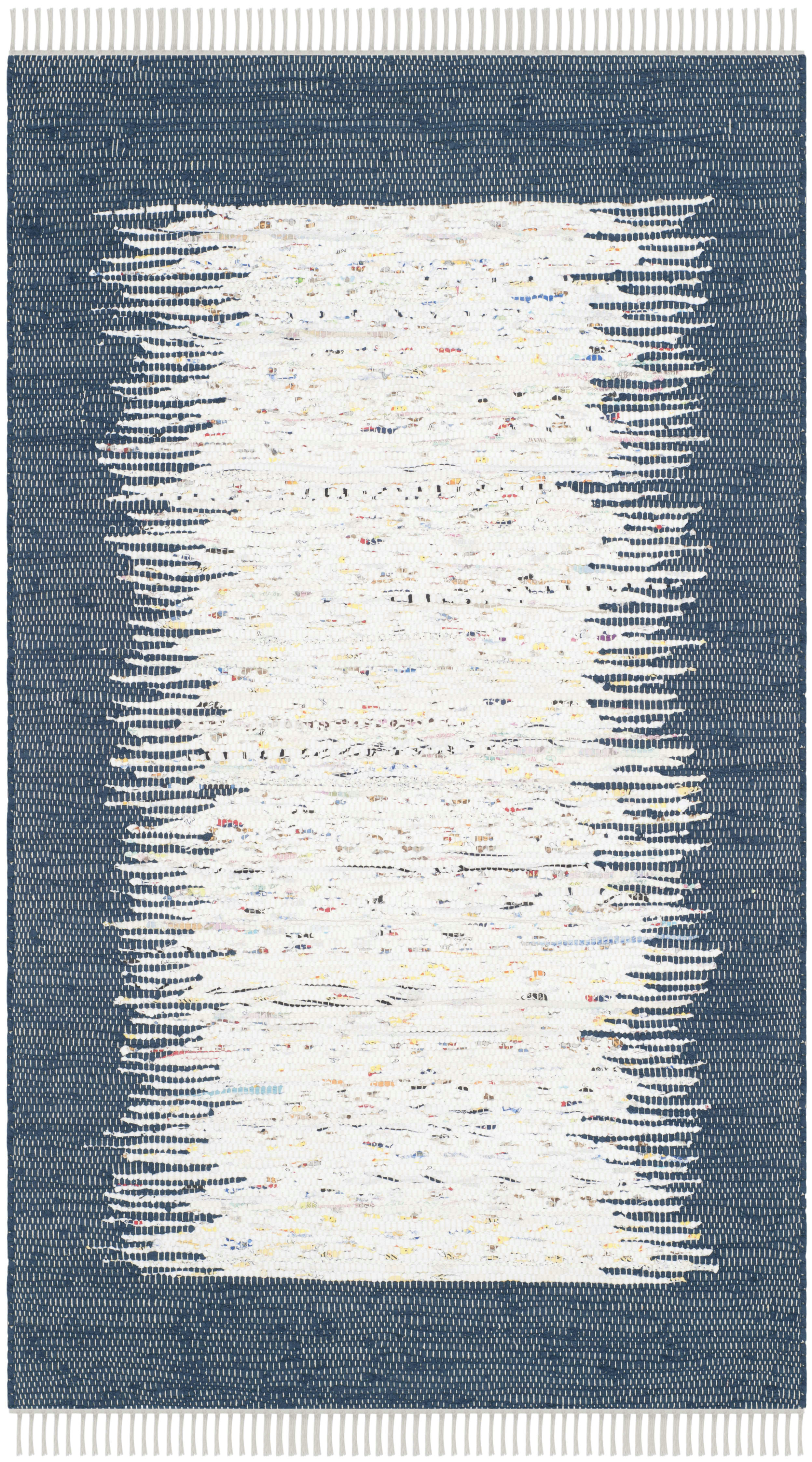 MONTAUK - Tapis de salon interieur en ivoire & marine, 91 x 152 cm