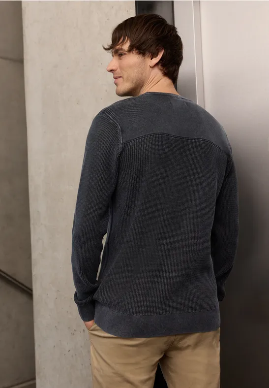 Washed-Look Strukturpullover