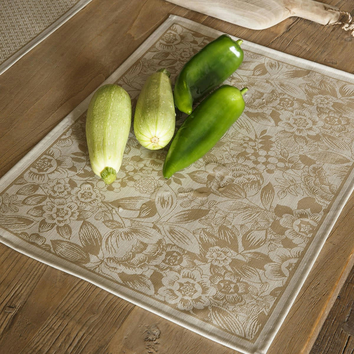 OSMOSE FLORALE - Set de table en coton liege 50 x 36