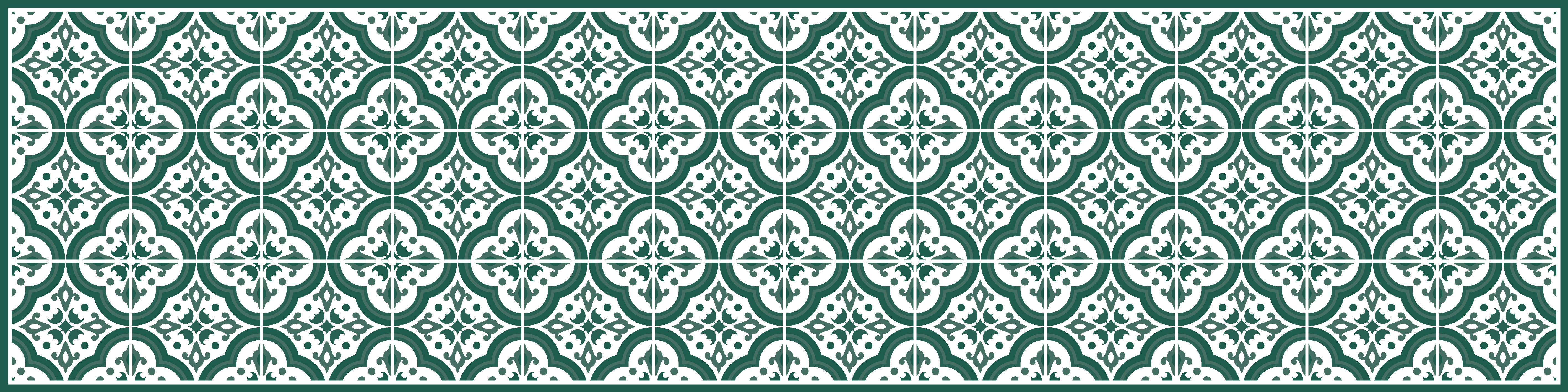 LISBONA - Tapis en vinyl lisbonne vert 48x98 cm