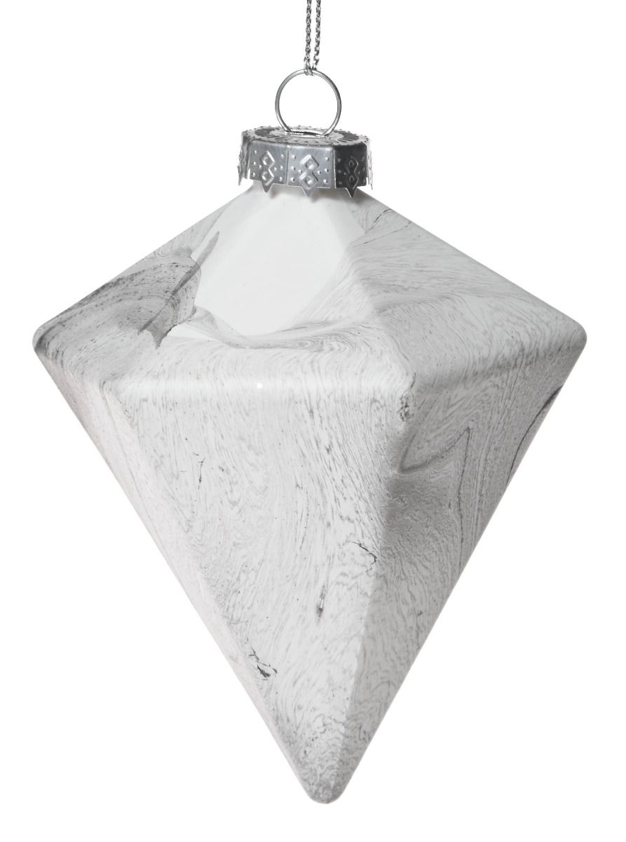 Bombka 8x10cm marmur biało czarna