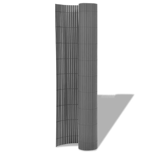 NNEVL Double-Sided Garden Fence PVC 90x500 cm Grey