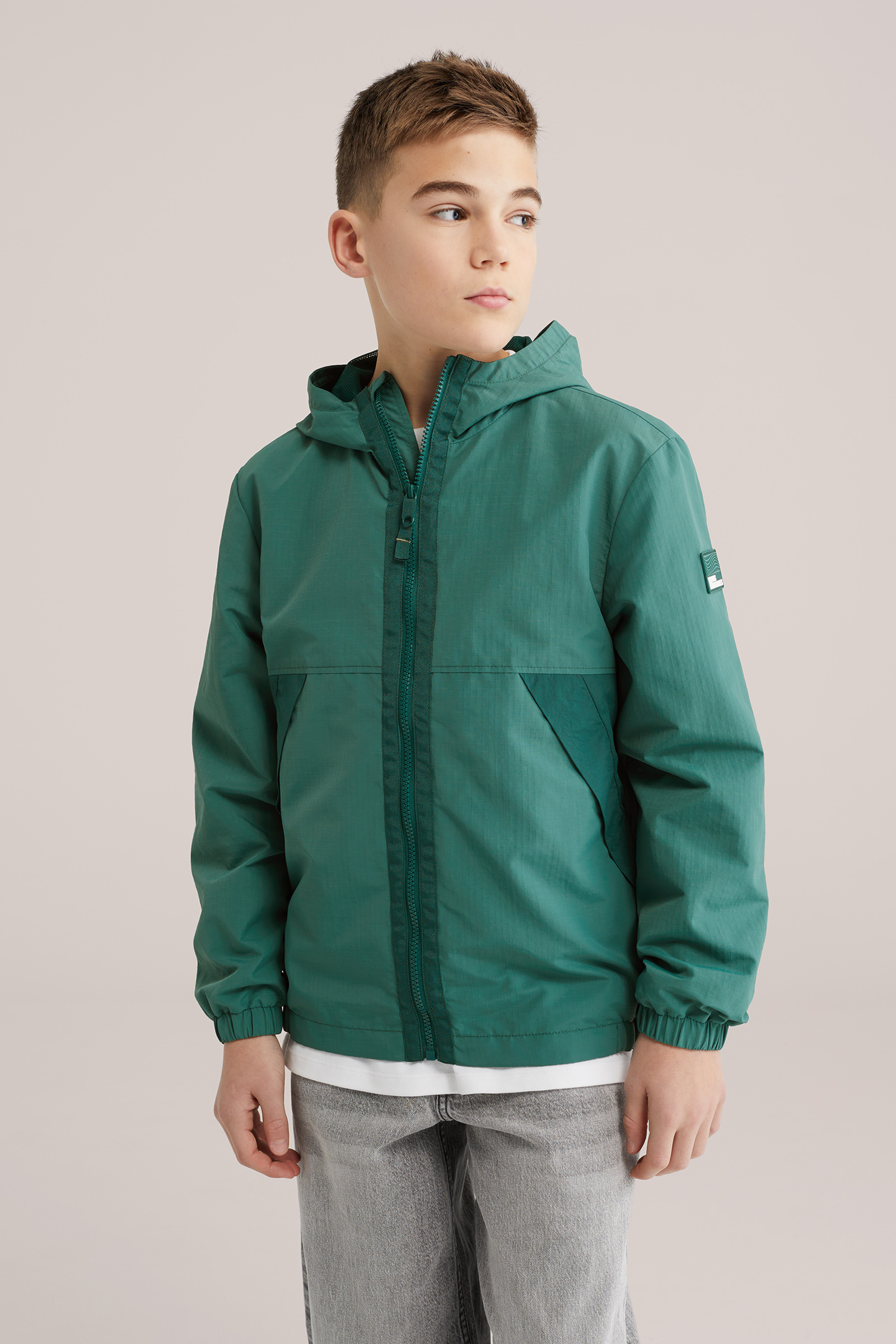 Jongens waterafstotend windjack met capuchon