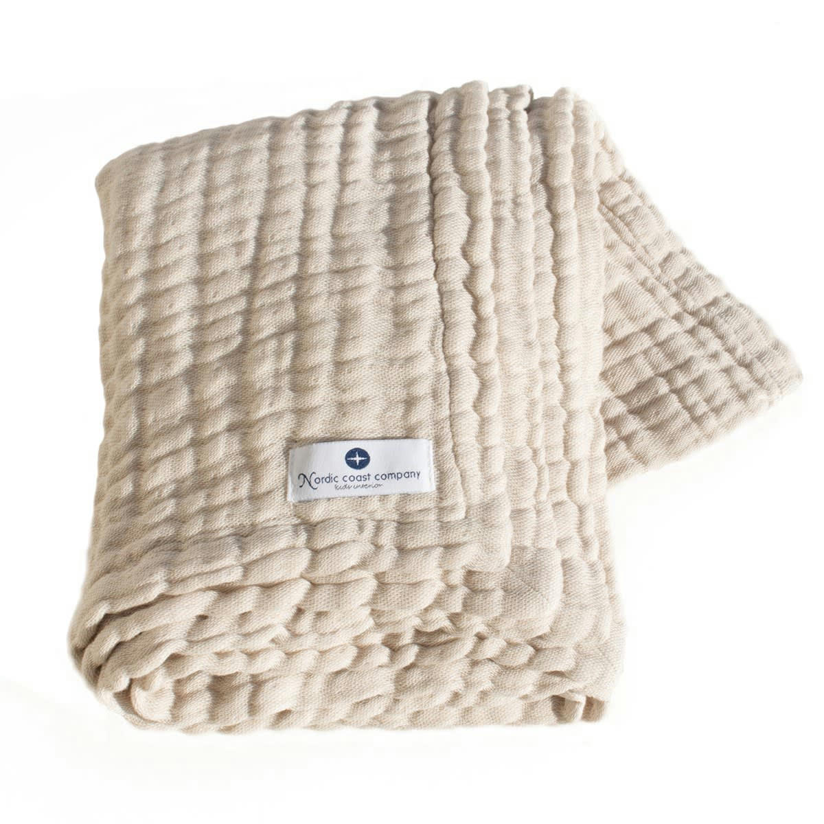 - Couverture mousseline bebe coton ivoire 80x80 cm