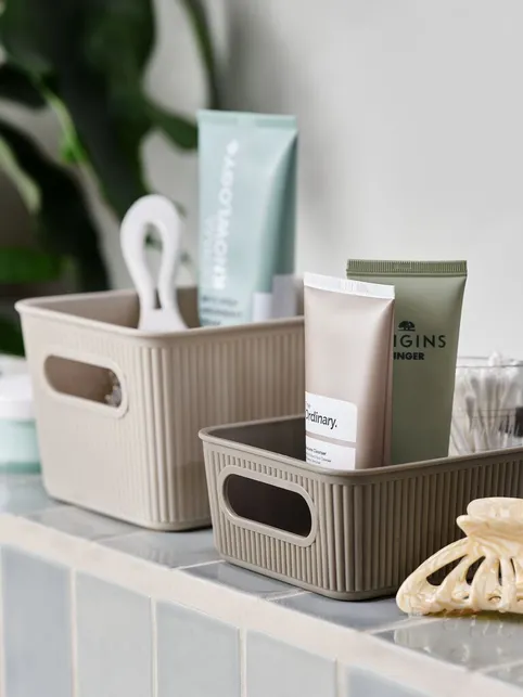 Opbevaringskasse JUNSELE 2 stk plast sand