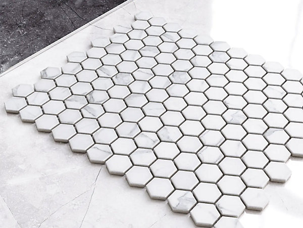 Mosaïque sur résille pour salle de bain et cuisine en céramique 30 cm x 26 cm - Marble hive
