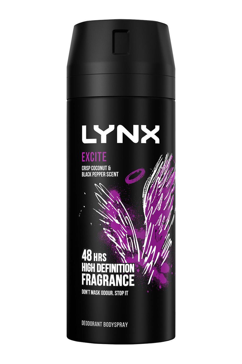 Lynx Excite Body Spray Deodorant 48Hrs HD Fragrance 150ml, 12 Pack