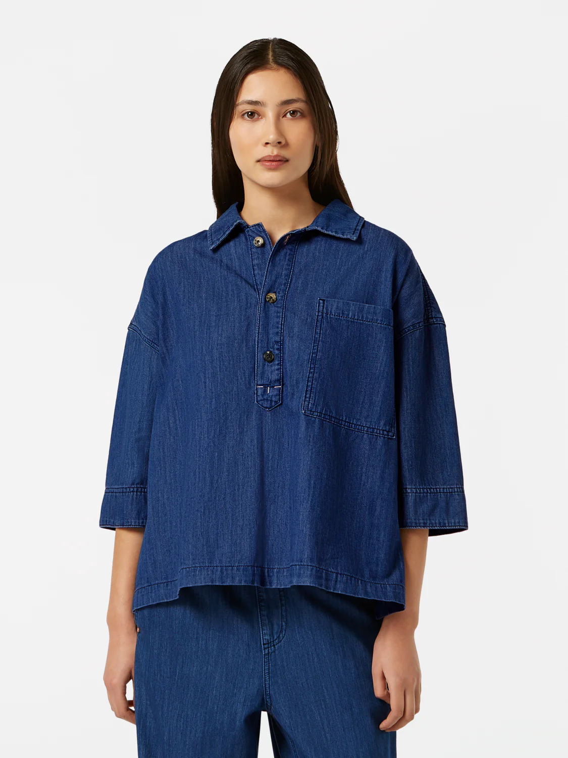 Lightweight Denim Popover Shirt