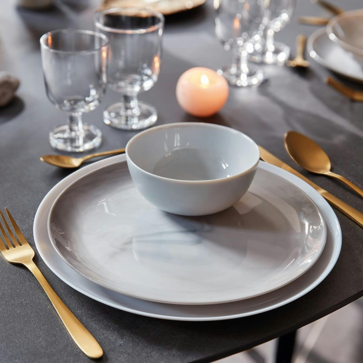 DIWALI - Coupelle grise 12 cm