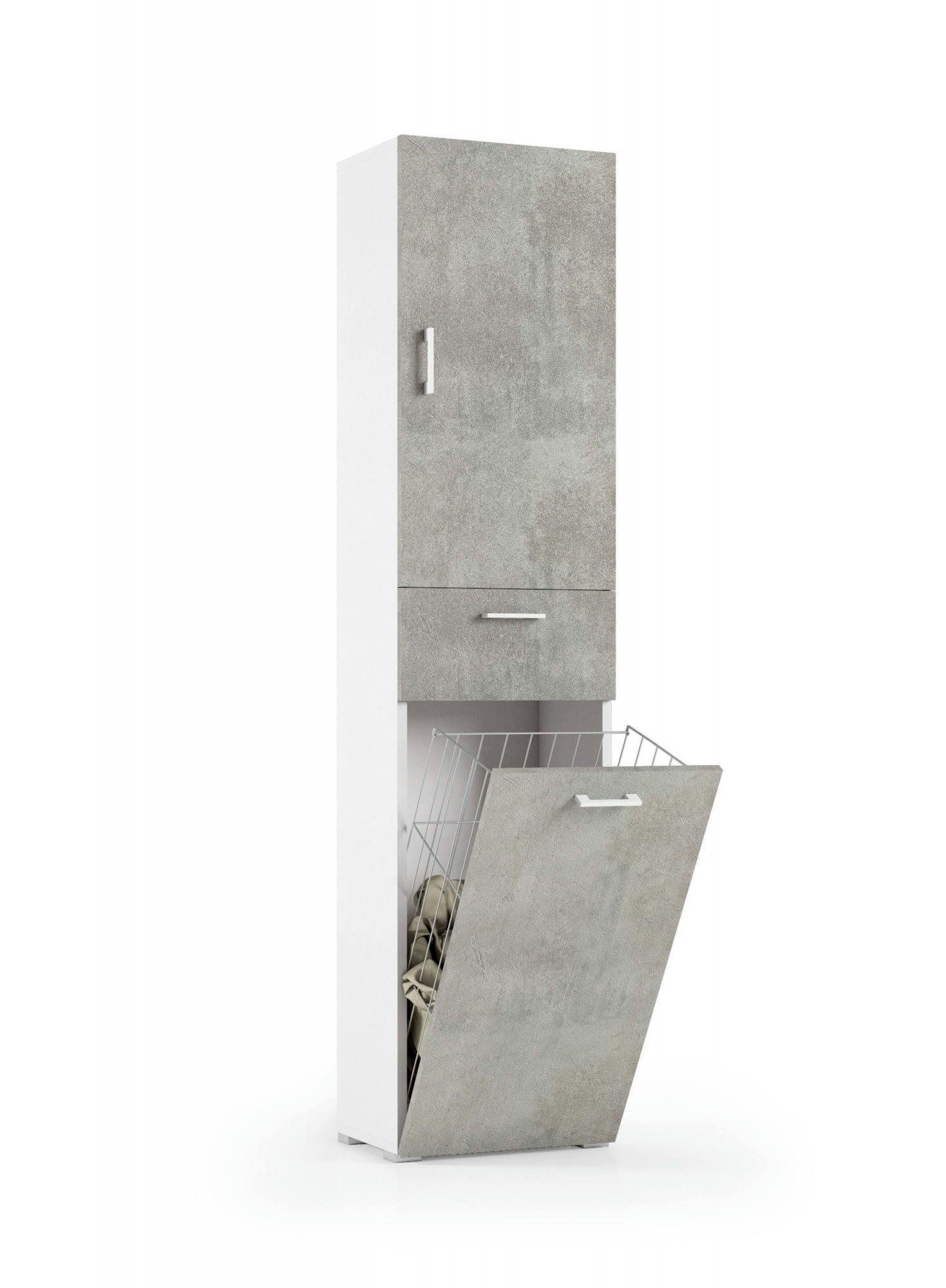 DCOSIM - Armoire polyvalente à 2 portes effet bois gris