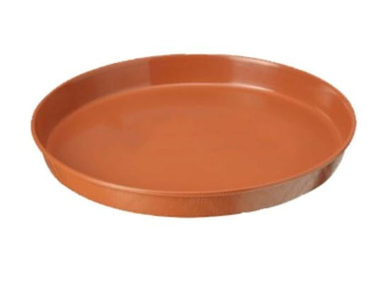 Podstawka pod doniczkę drewnopodobna 17 cm terakota okrągła