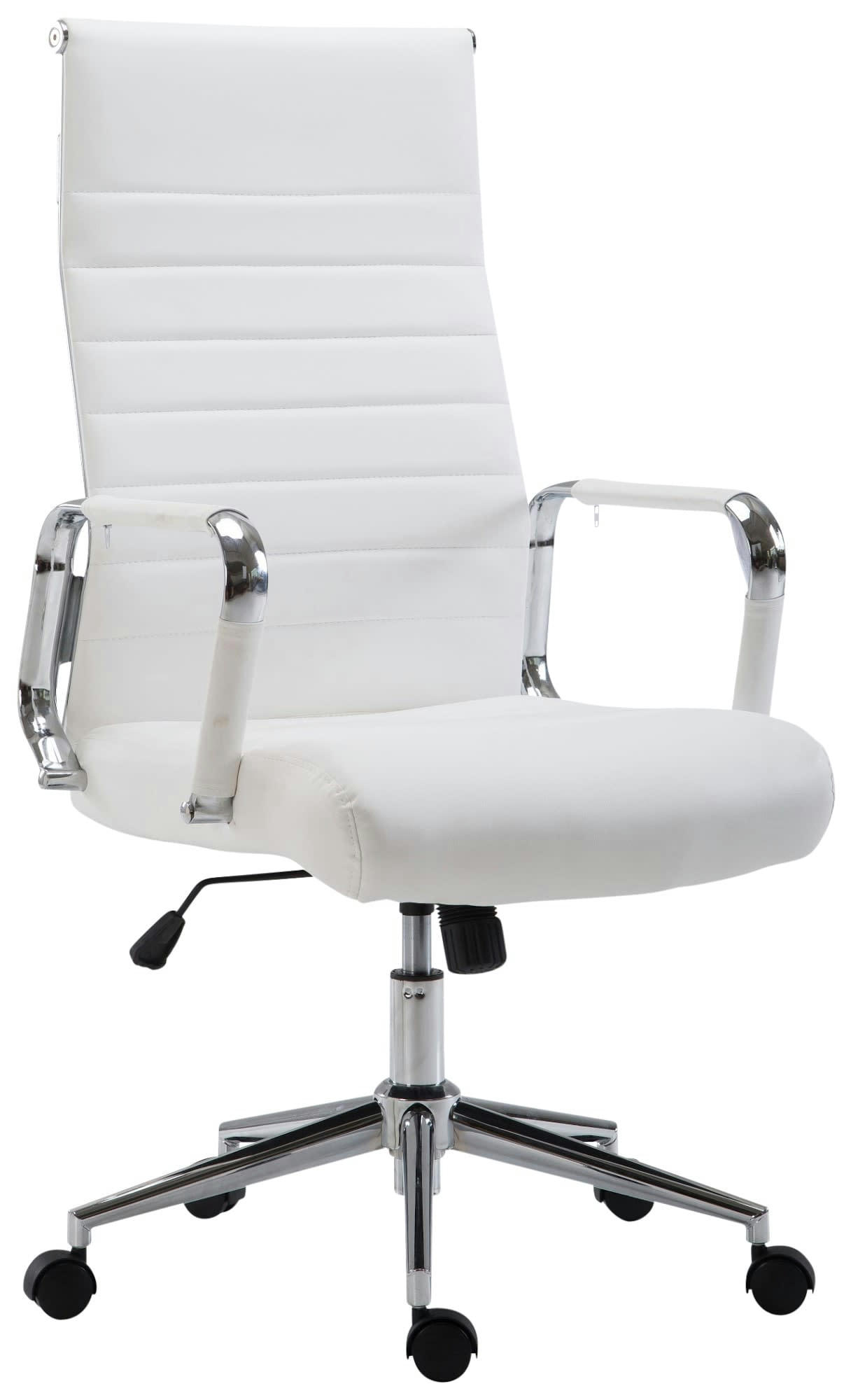 KOLUMBUS - Chaise de bureau réglable pivotant en similicuir Blanc