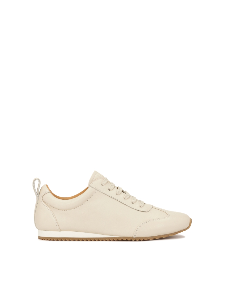 Lace-up sneakers in off white color