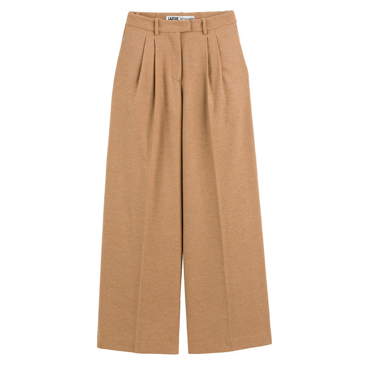 Pantalon large à pinces, taille haute