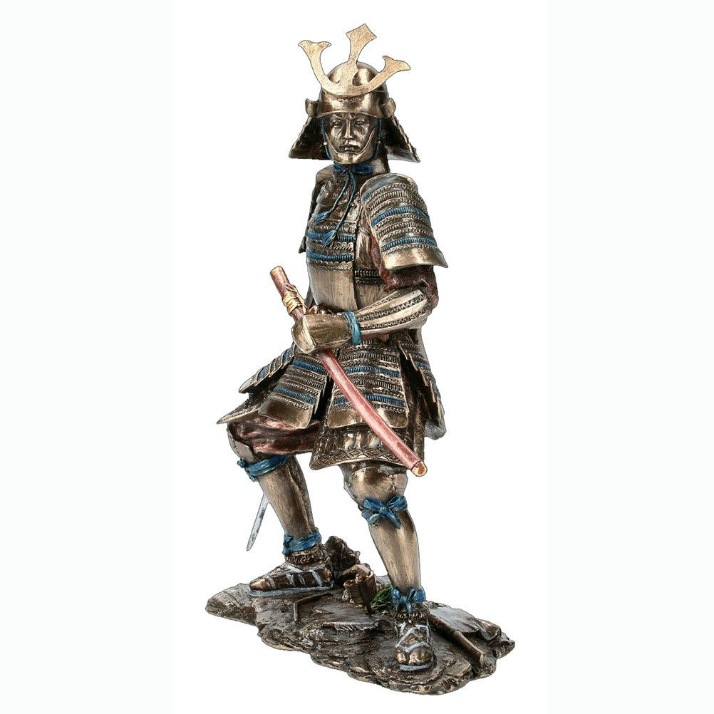 SAMURAI - Statue samurai art aspect bronze H23cm