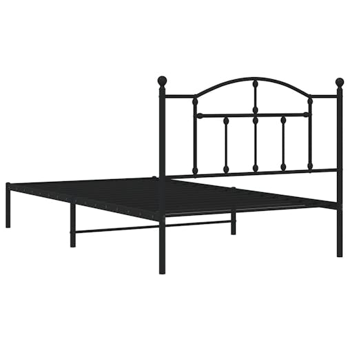 NNEVL Metal Bed Frame with Headboard Black 107x203 cm King Single