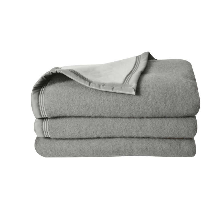 VOLTA500 - Couverture double face en 100% laine anthracite 220 x 240