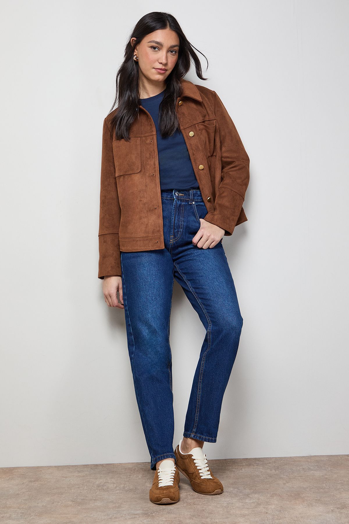 Oasis Jenny Faux Suede Lace Up Trainers