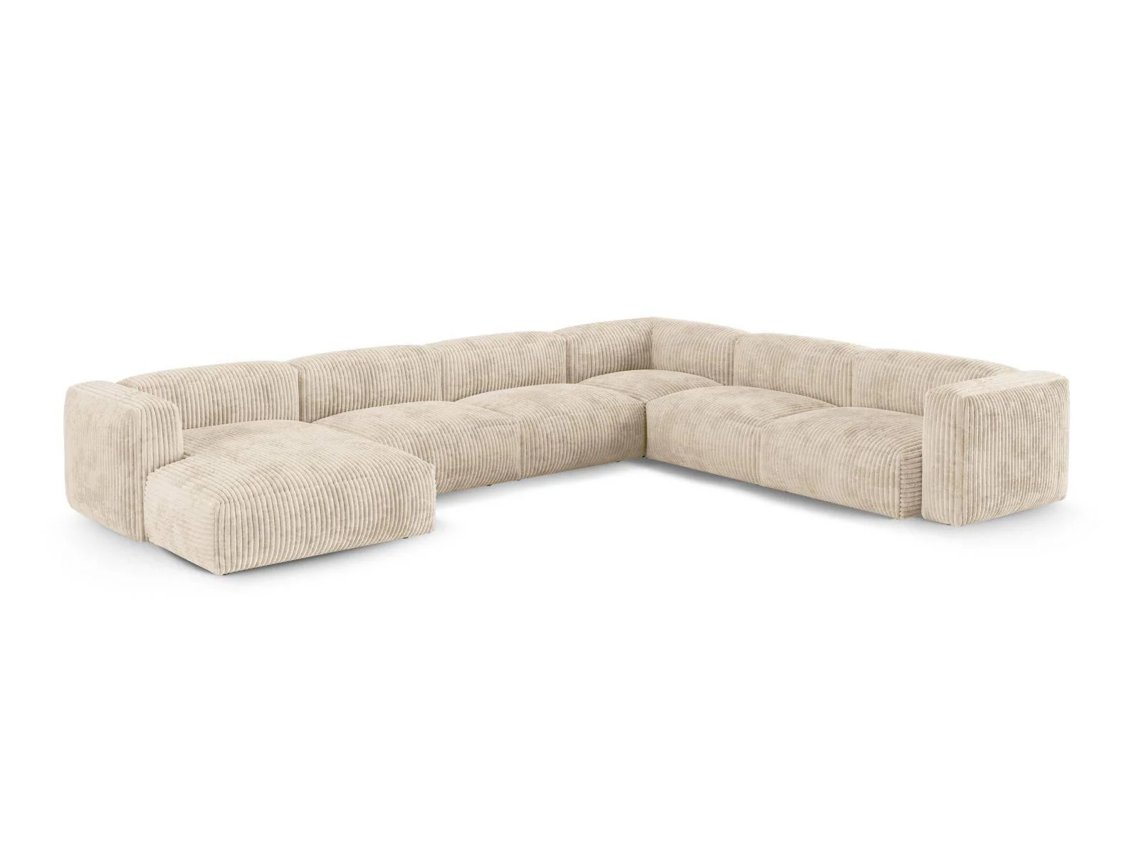 Modulaire hoekbank Martina rechts ribstof