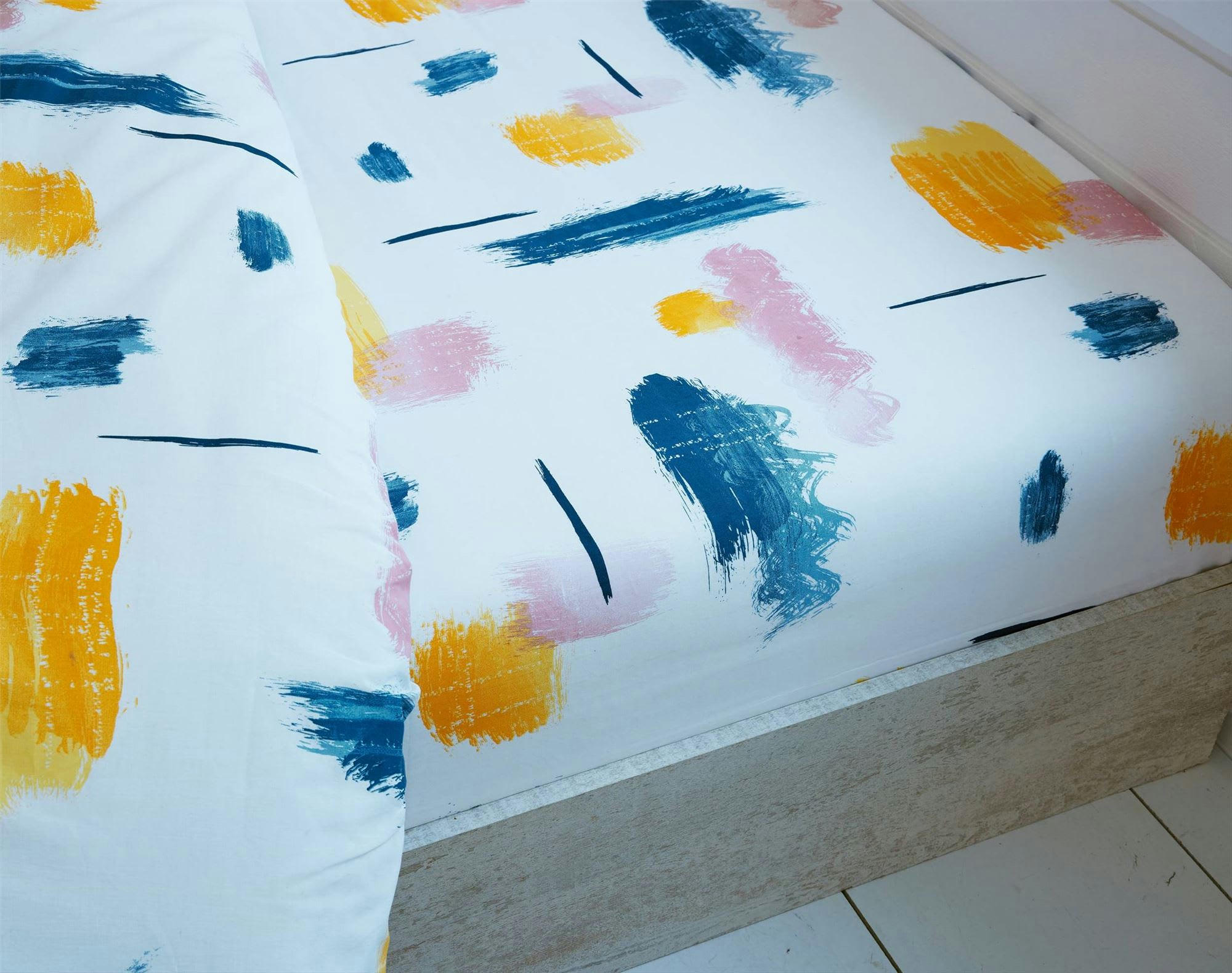 ETUDIANT - Drap-housse 160x200x28 multicolore en coton