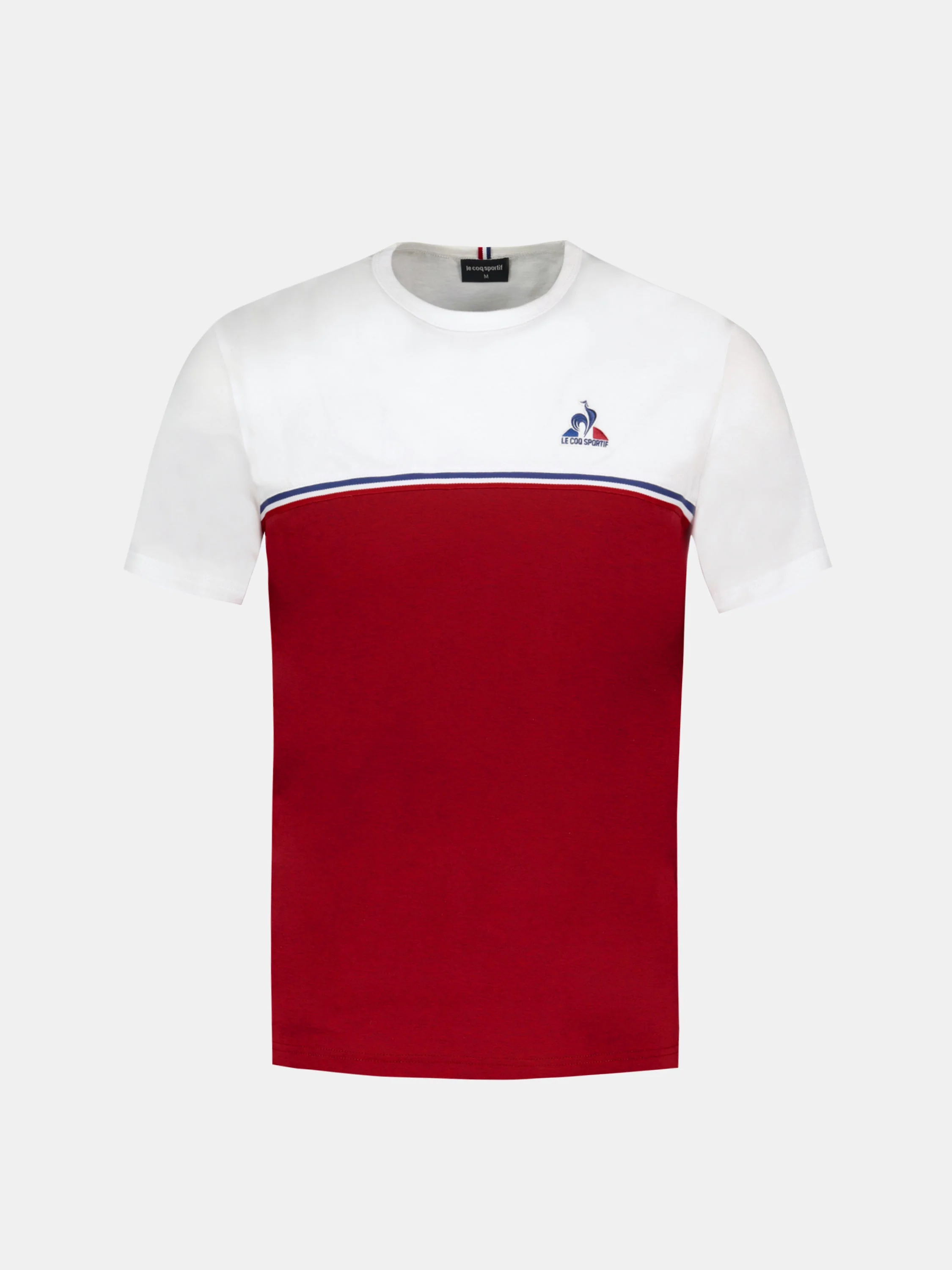 T-shirt en jersey bicolore avec bande tricolore