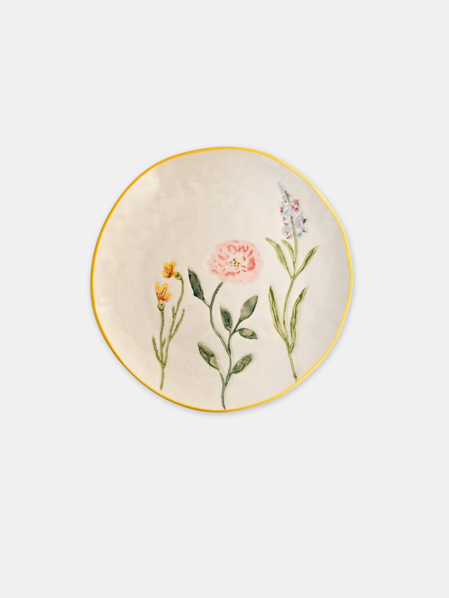 Ceramiczny talerz z motywem kwiatowym