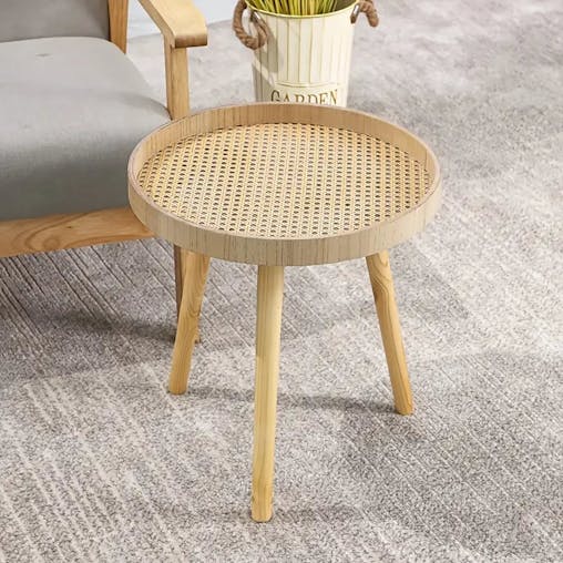 NNETM Add a touch of nature to your bedroom with this space-saving rattan nightstand