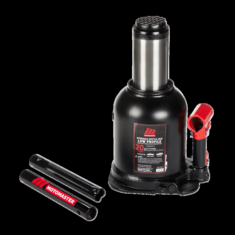 MotoMaster Heavy-Duty Low Profile Jack / Hydraulic Bottle Jack, 20-Ton